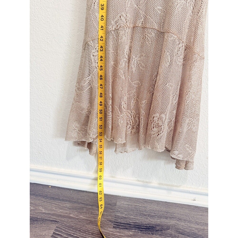 Vintage Spencer Alexis Gold Metallic Rose Lace Mermaid Midi Slip Dress Size S - Picture 5 of 10